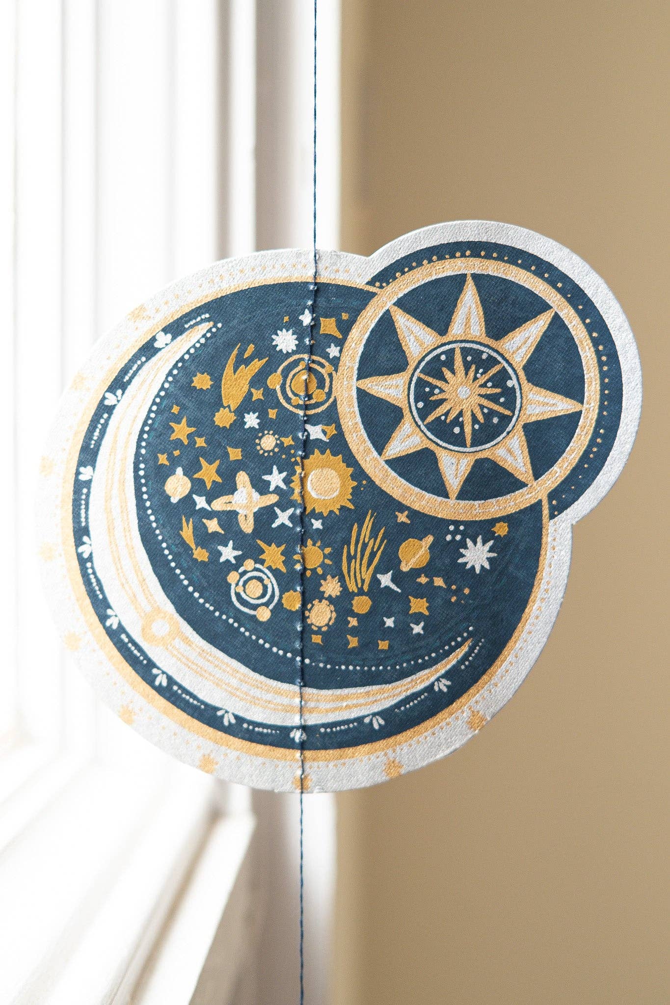 Celestial Vertical Wall Hanging - Screen Printed by Hand