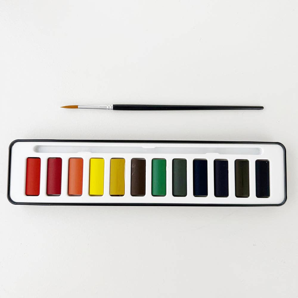 Watercolor Paint Set With Brush - emily lex studio