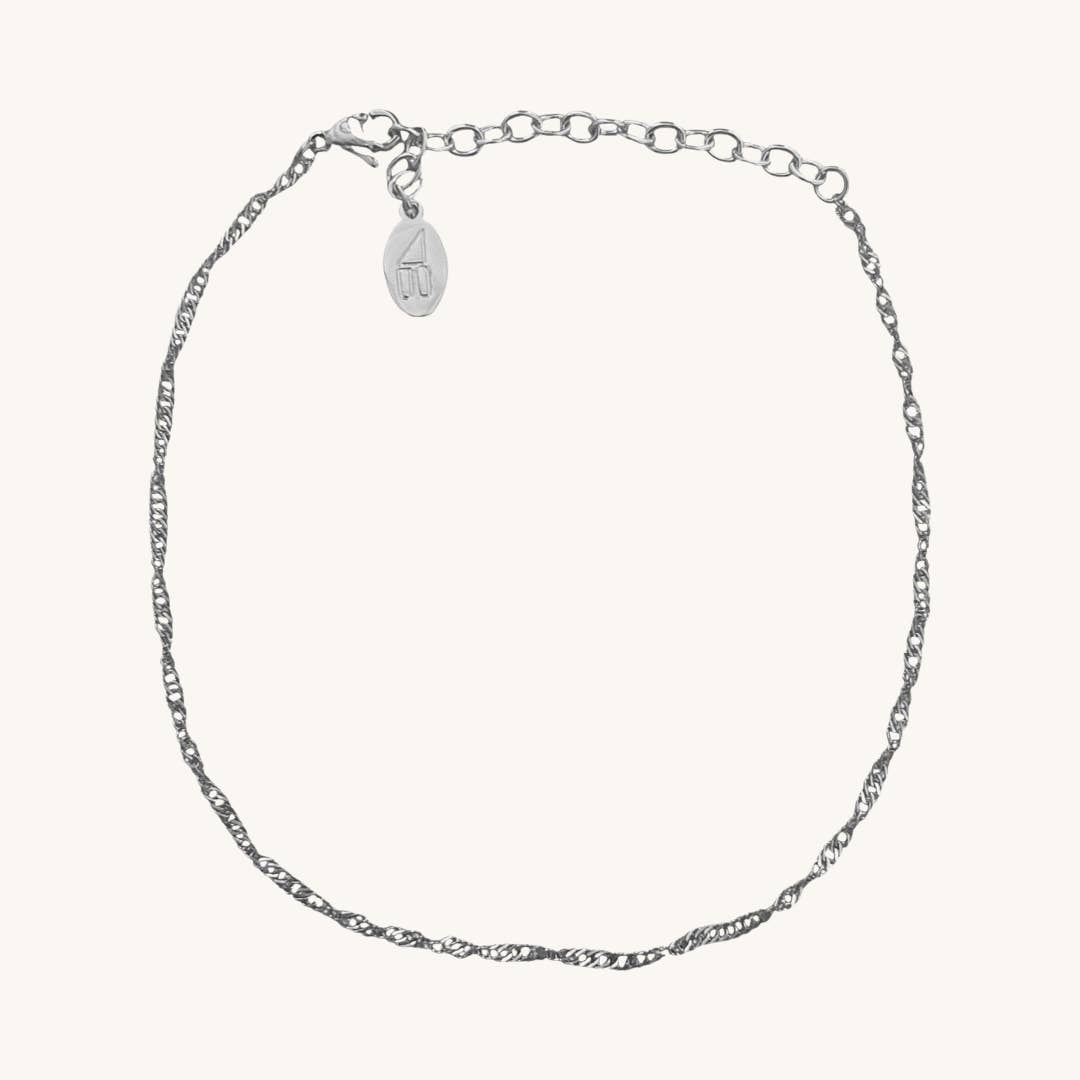 Waterproof Fallon Silver Anklet