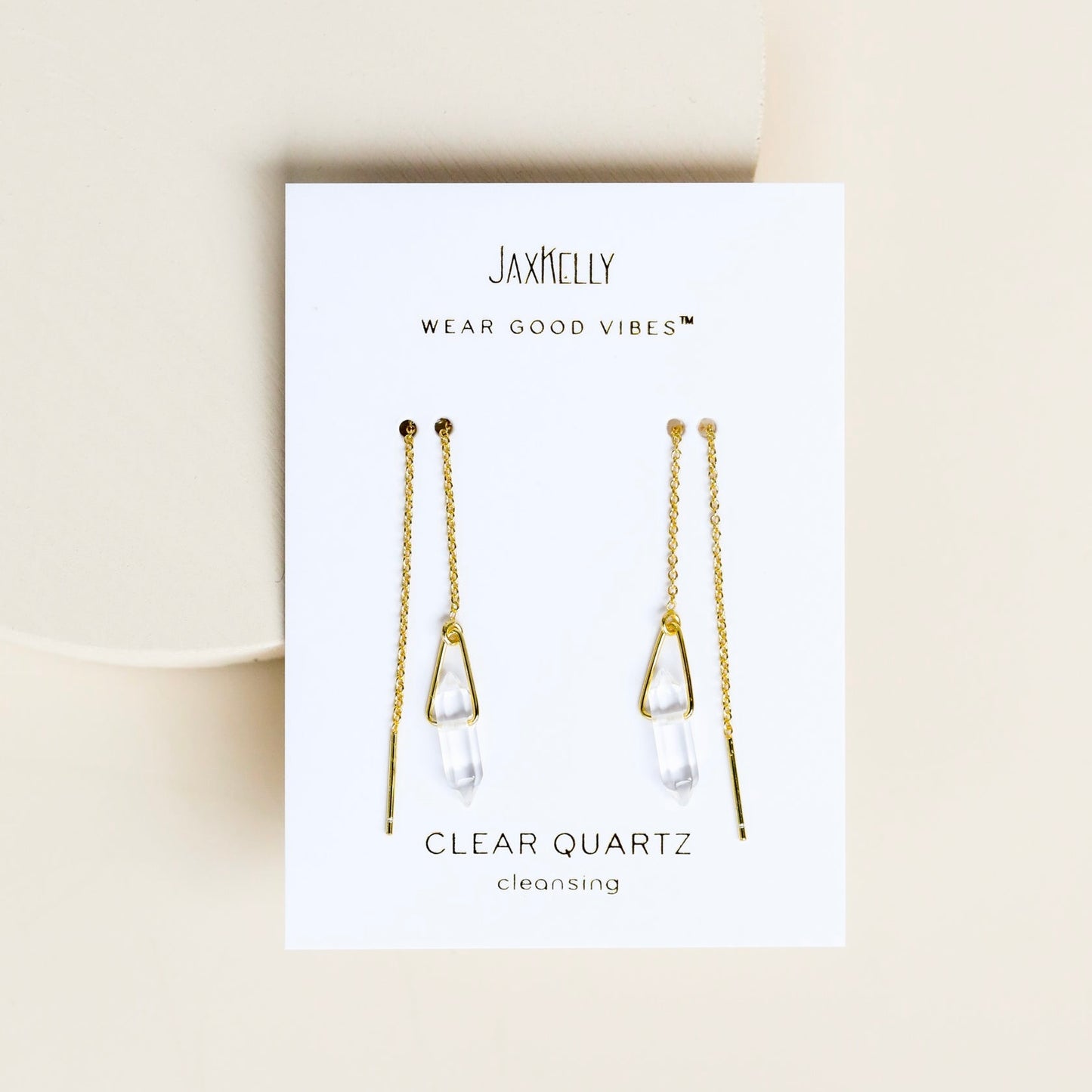 Clear Quartz Gemstone Threader Earrings
