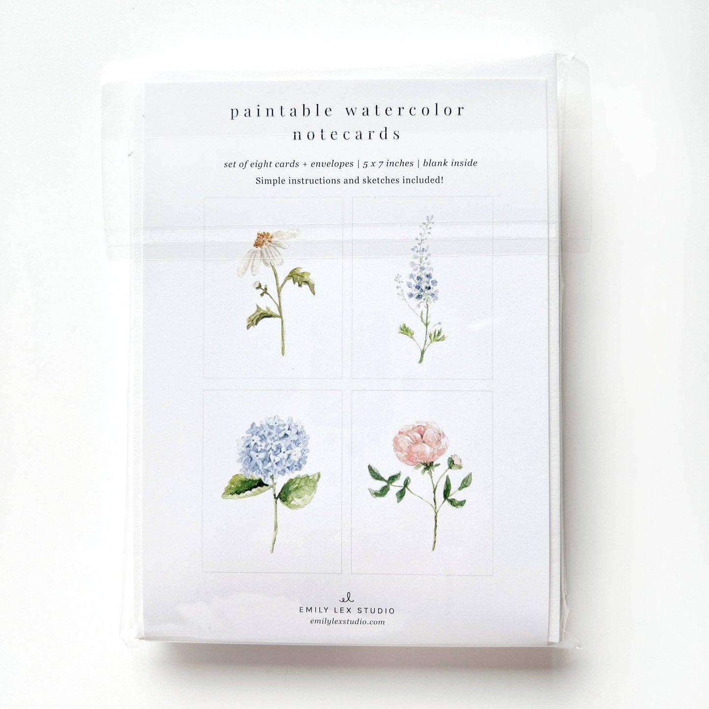 Garden Flowers Paintable Notecards - emily lex studio