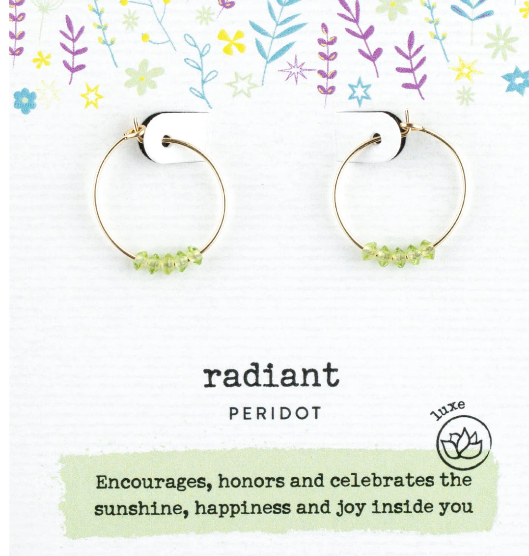 Peridot gold Hoop Earrings: Radiant