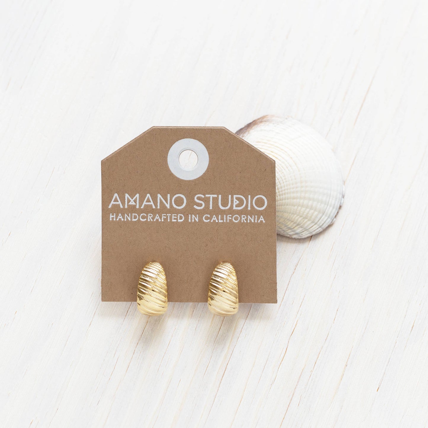 Amano Studio - Vintage Beaded Shell Hoop Earrings