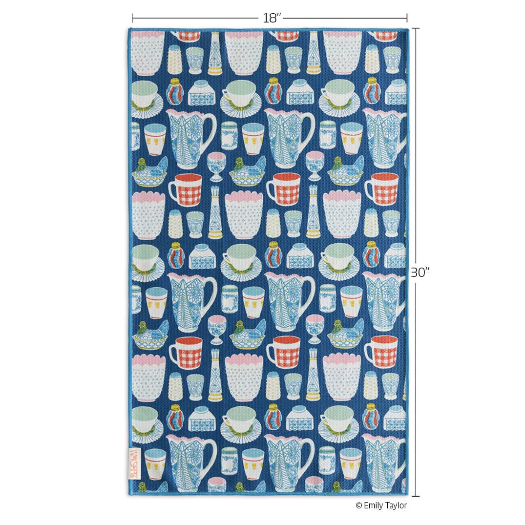 Vintage Glass | Microfiber Kitchen Dish Towel