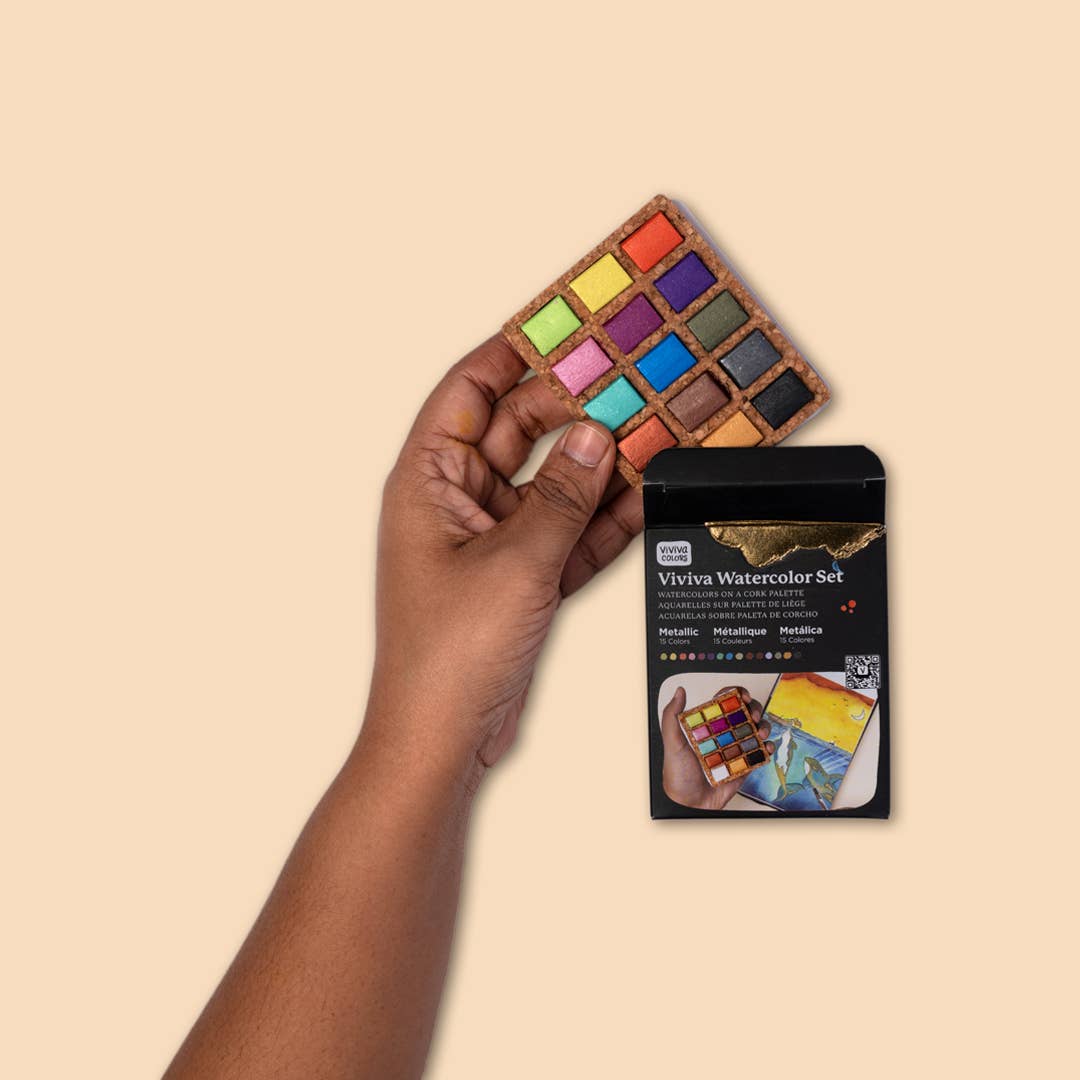 Watercolor Pans - Metallic 15 Colors (Pack of 5) Nano Pallet
