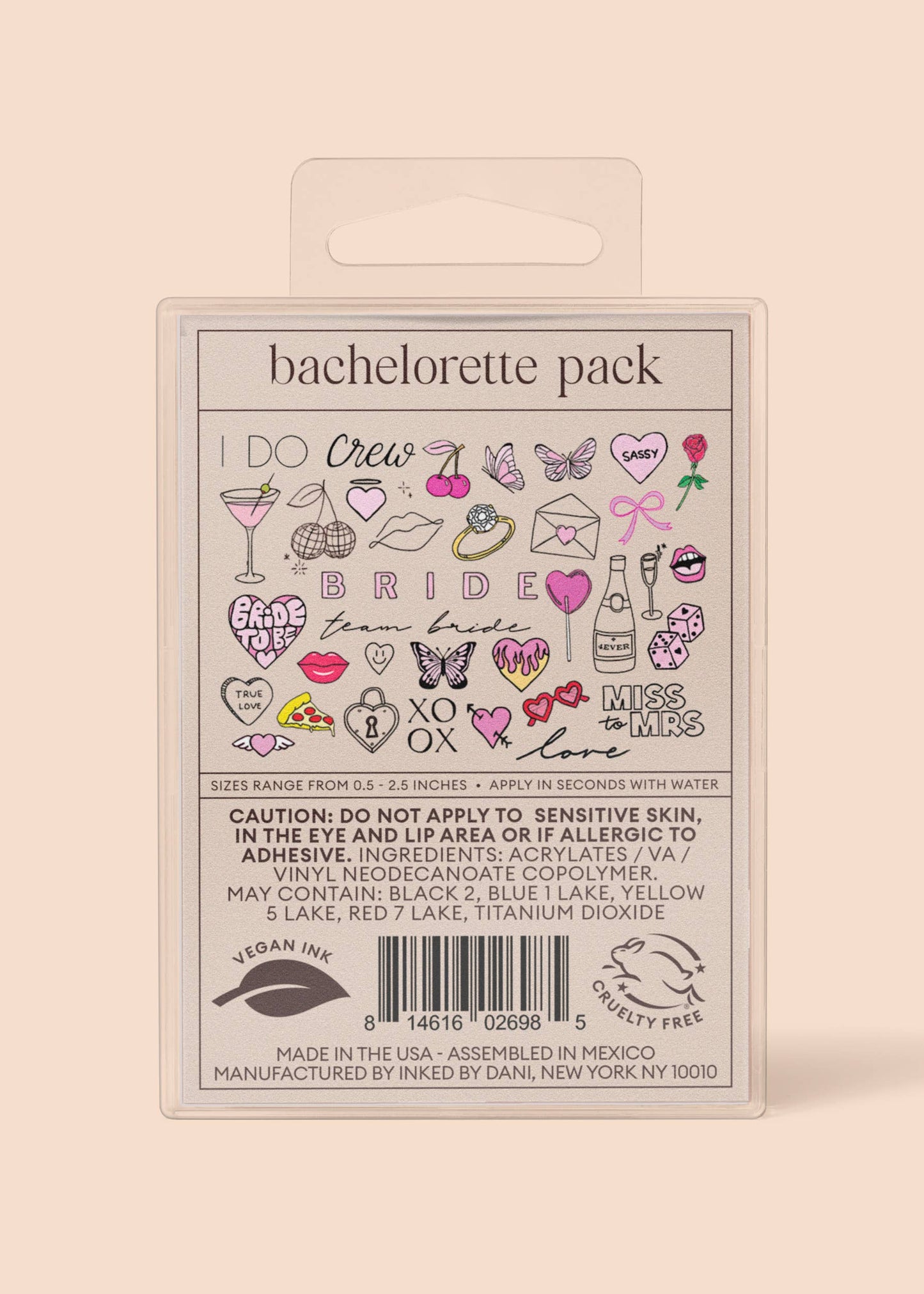 INKED by Dani - Bachelorette Babe Temporary Tattoo Pack