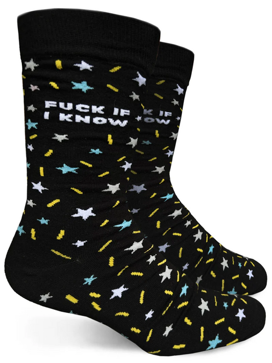 Fuck If I Know Mens Crew Socks