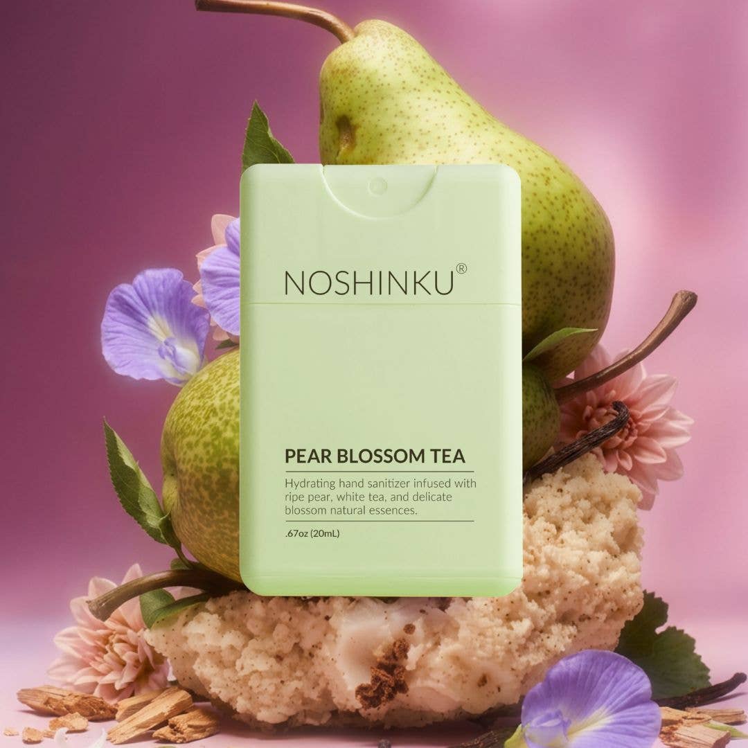 Refillable Pear Blossom Tea Hydrating Pocket Hand Sanitizer - Noshinku