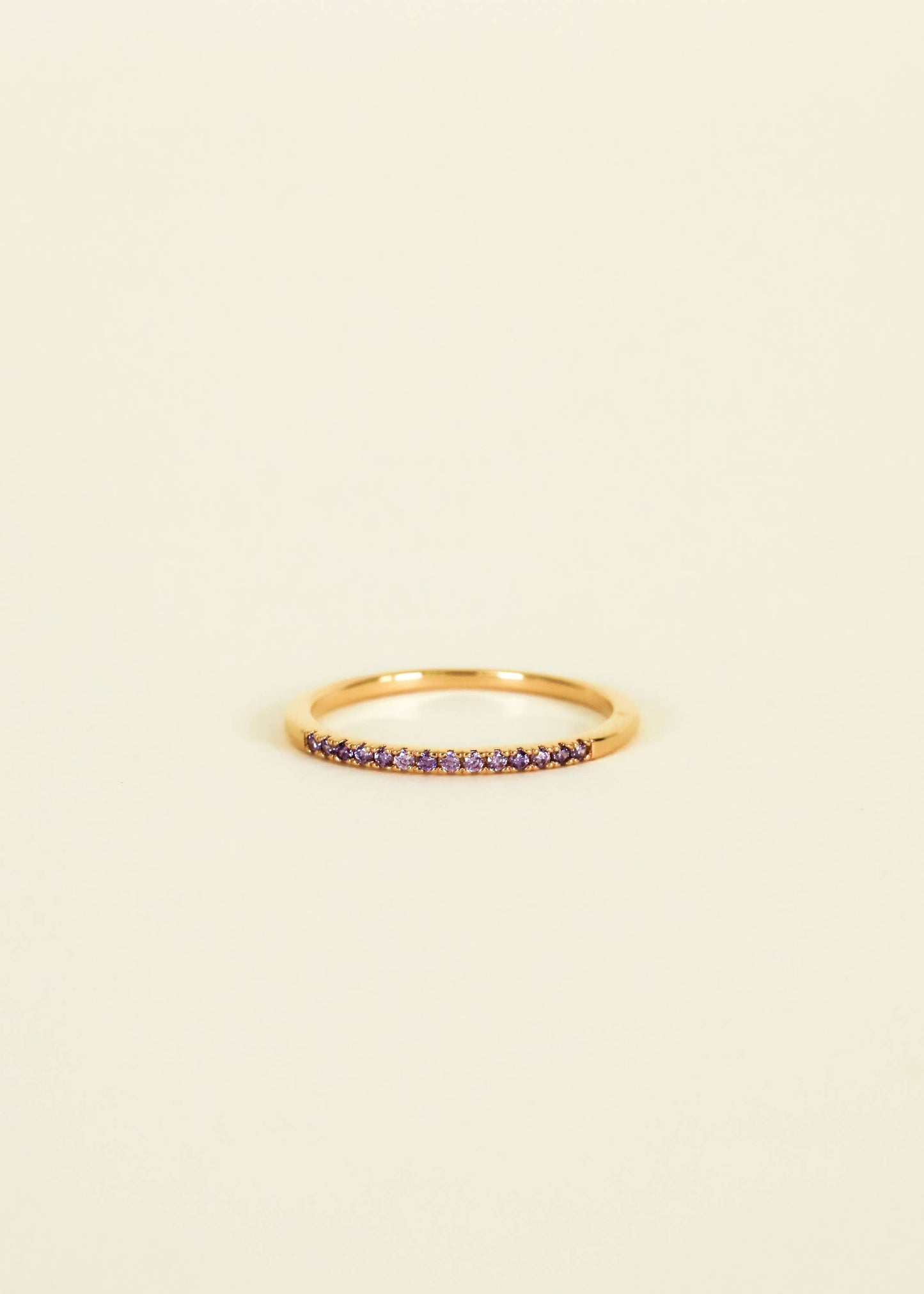 Gold Rings - Half Pave - Lavender CZ