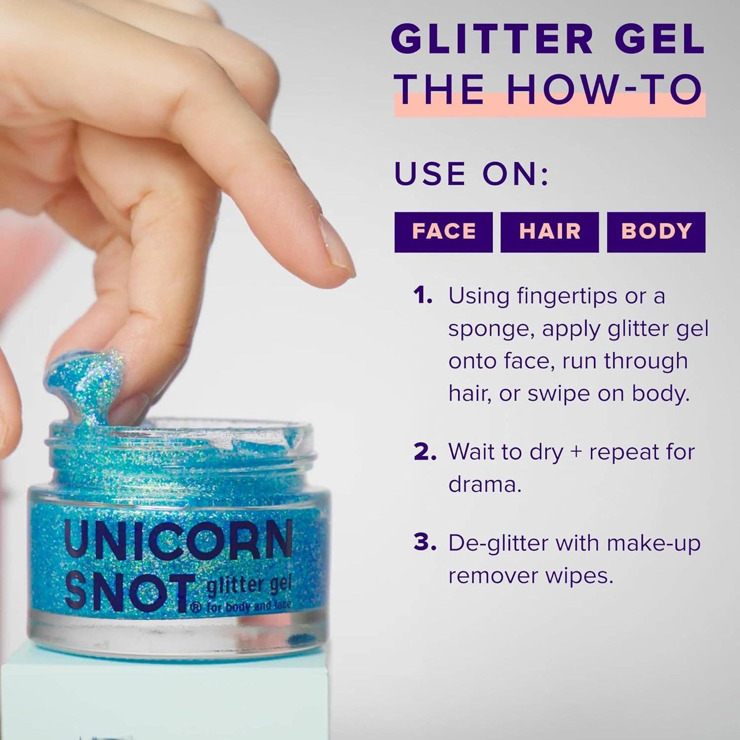 Original Glitter Gel | Sky-Blue | Body Glitter | Shimmer - Unicorn Snot