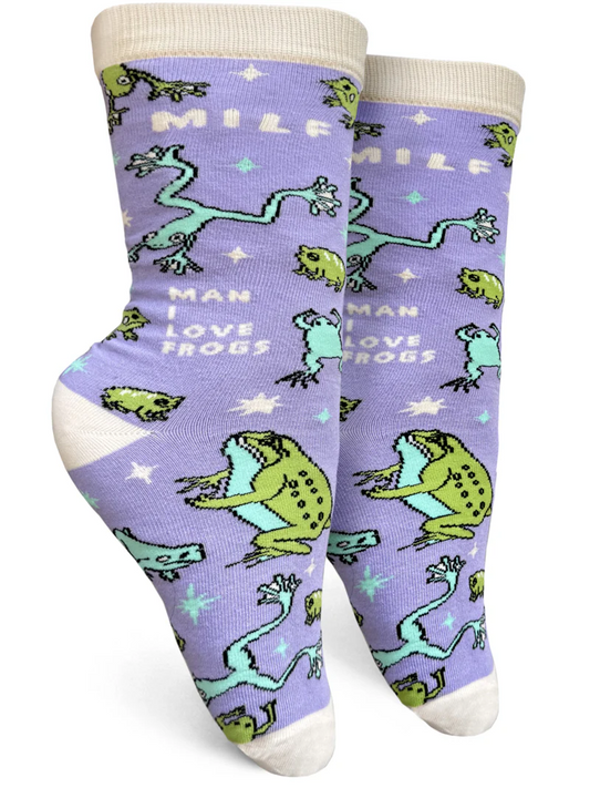 MILF (Man I Love Frogs) Women’s Crew Socks