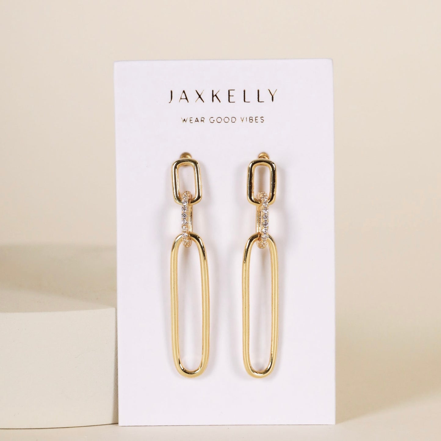 Pavé Link Drop Earrings