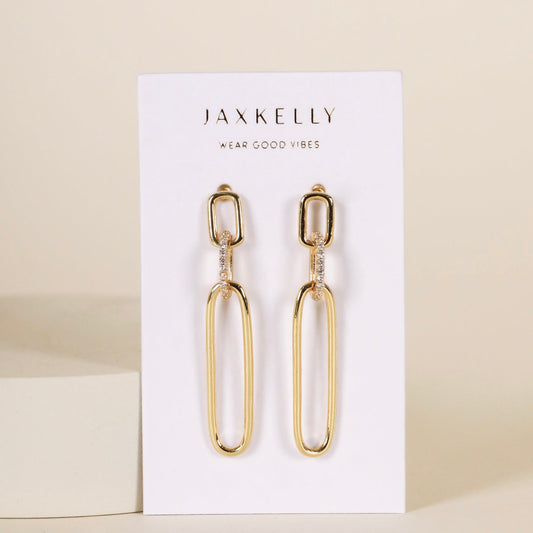 Pavé Link Drop Earrings