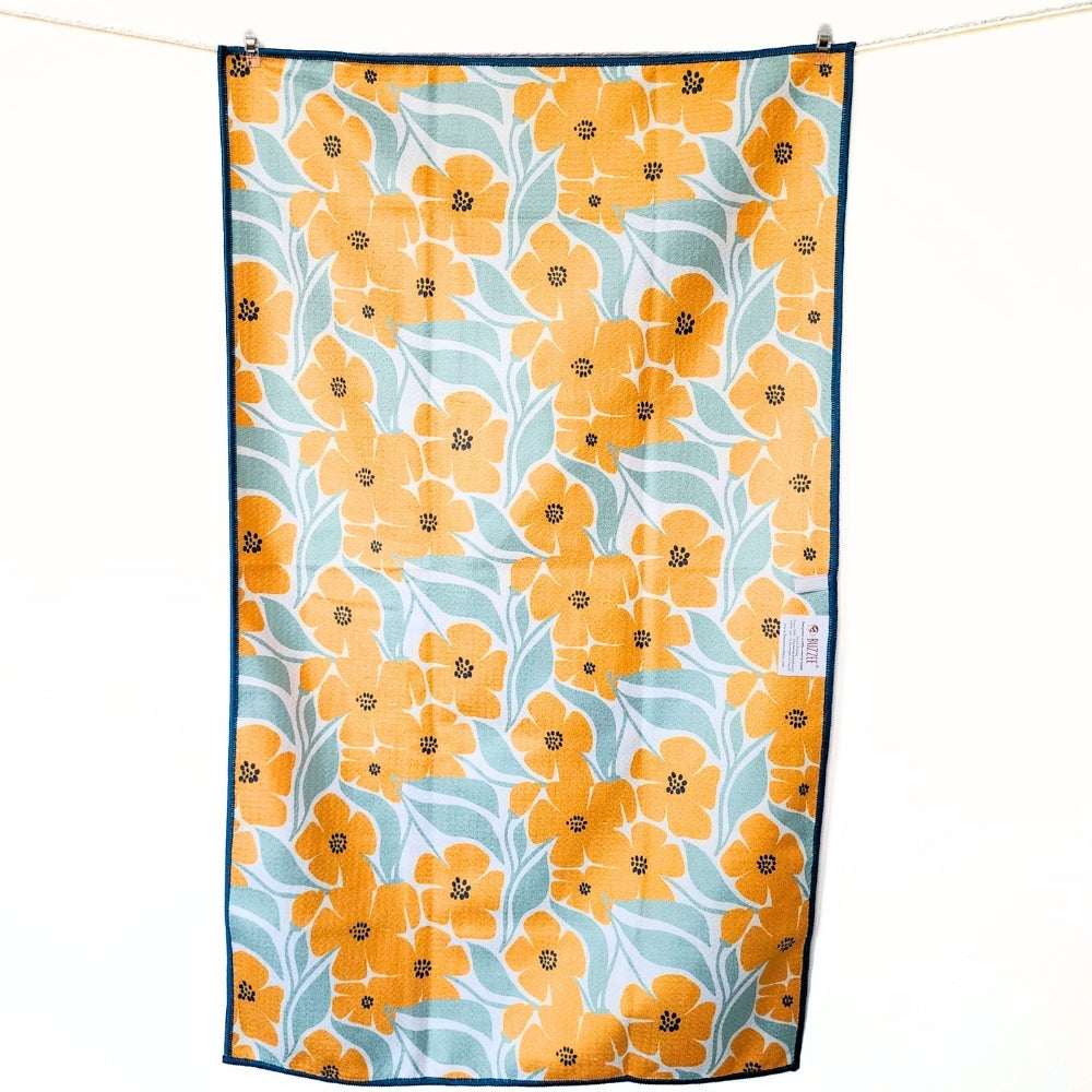 Orange Flowers | Microfiber Kitchen Dish Towel