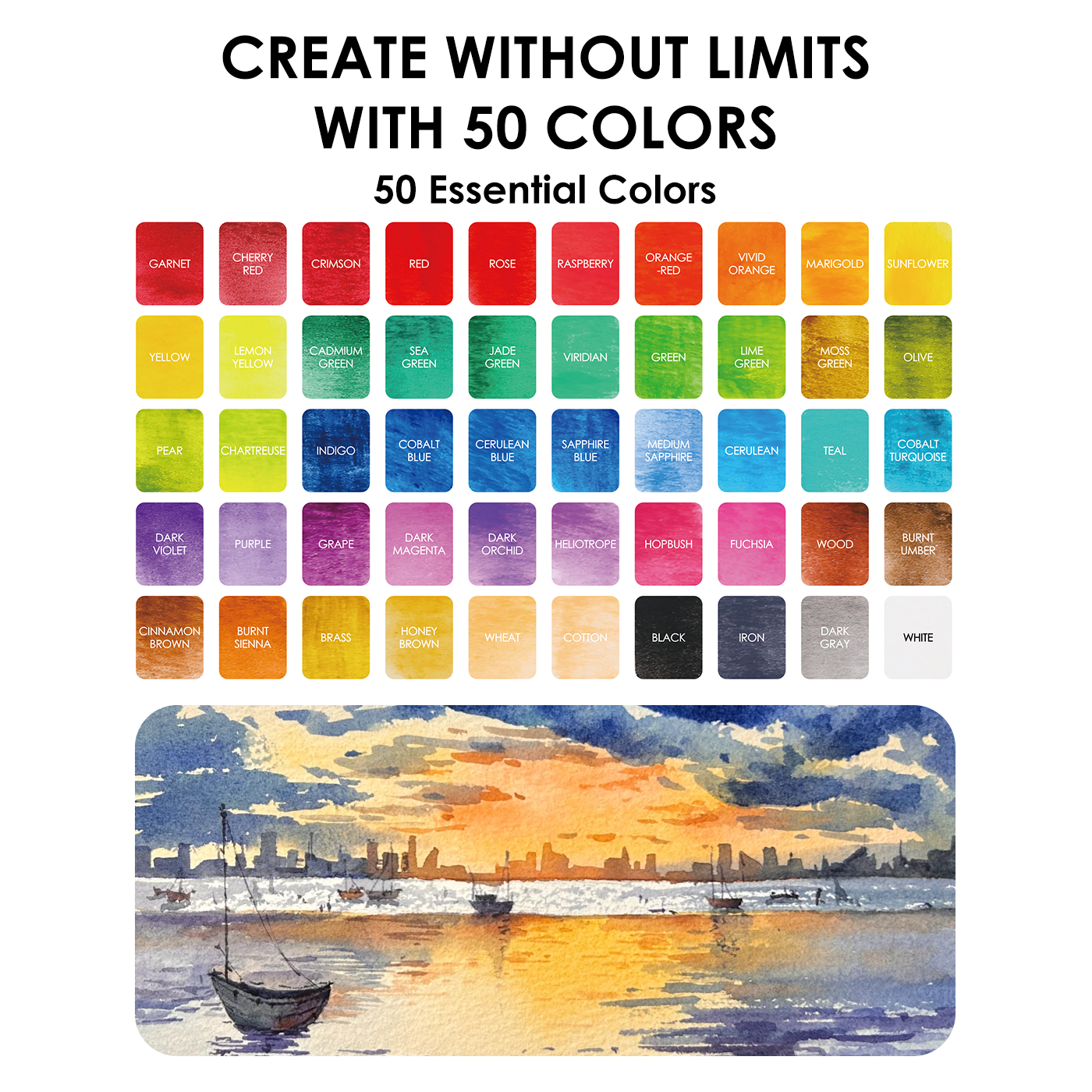 All-In-One Premium Watercolor Set of 50 - Grabie