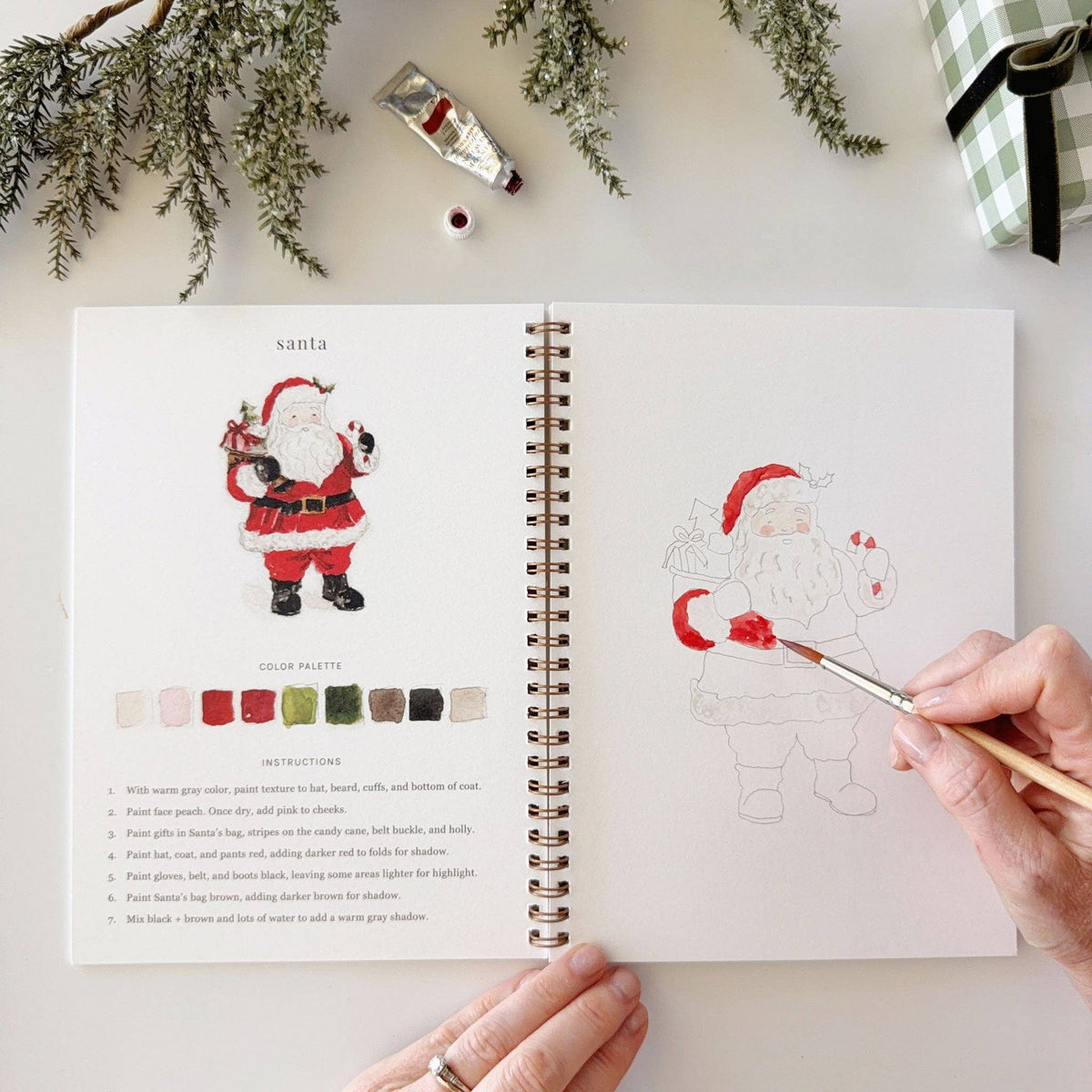 Classic Christmas Watercolor Workbook - emily lex studio
