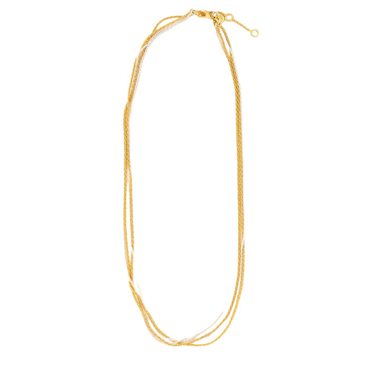 Ivy Mixed Metal Multi Layered Necklace - Brass & Silver - Ink + Alloy