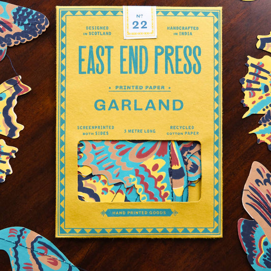 Moths Sewn Garland - Screen Printed by Hand - East End Press