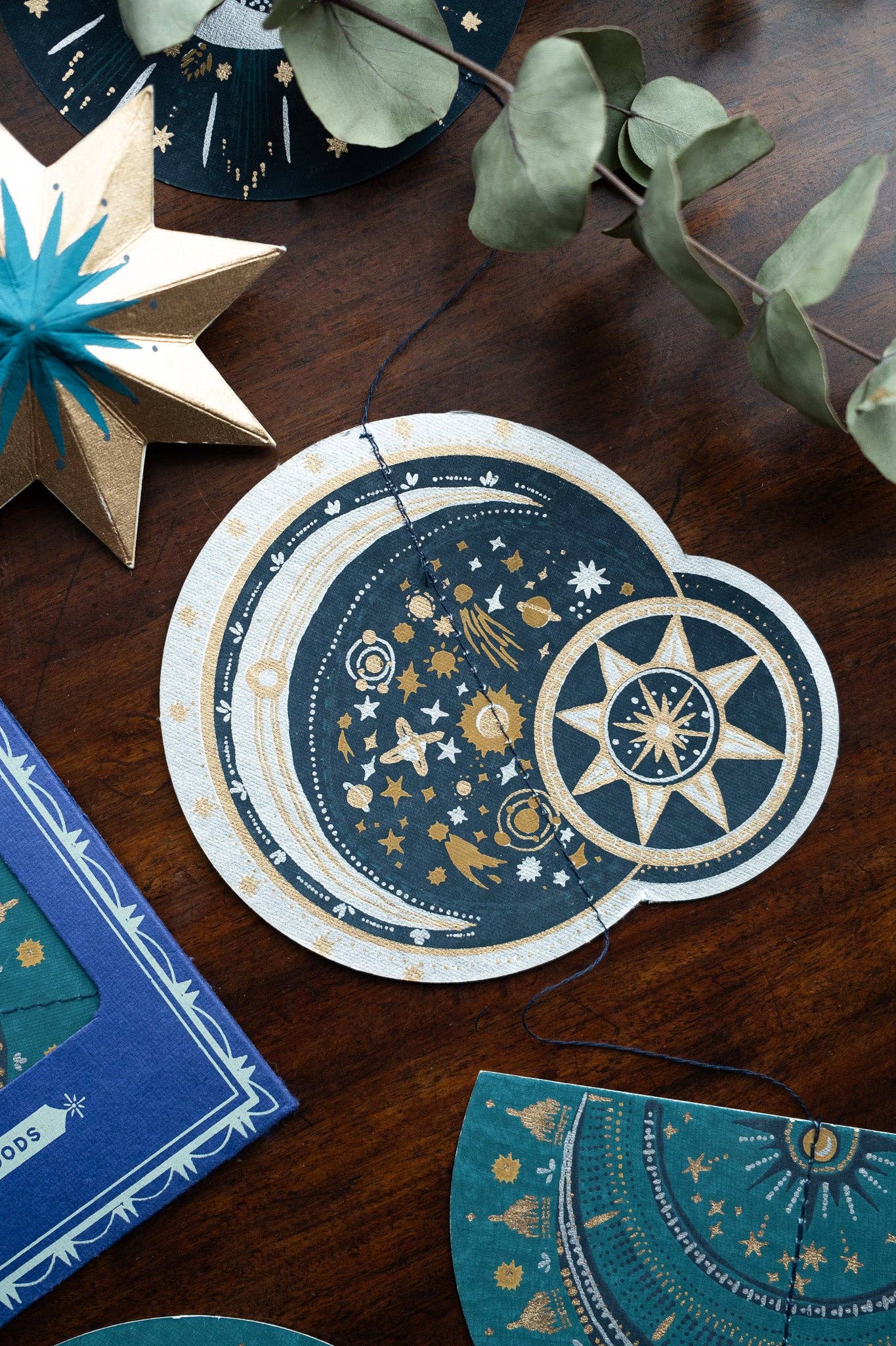 Celestial Vertical Wall Hanging - Screen Printed by Hand
