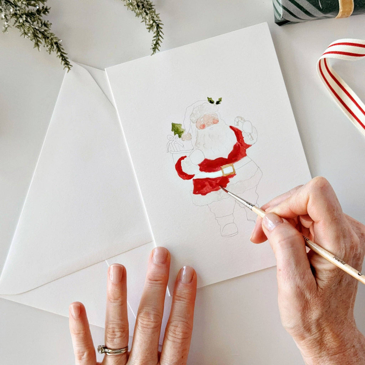 Classic Christmas Paintable Notecard Set - emily lex studio