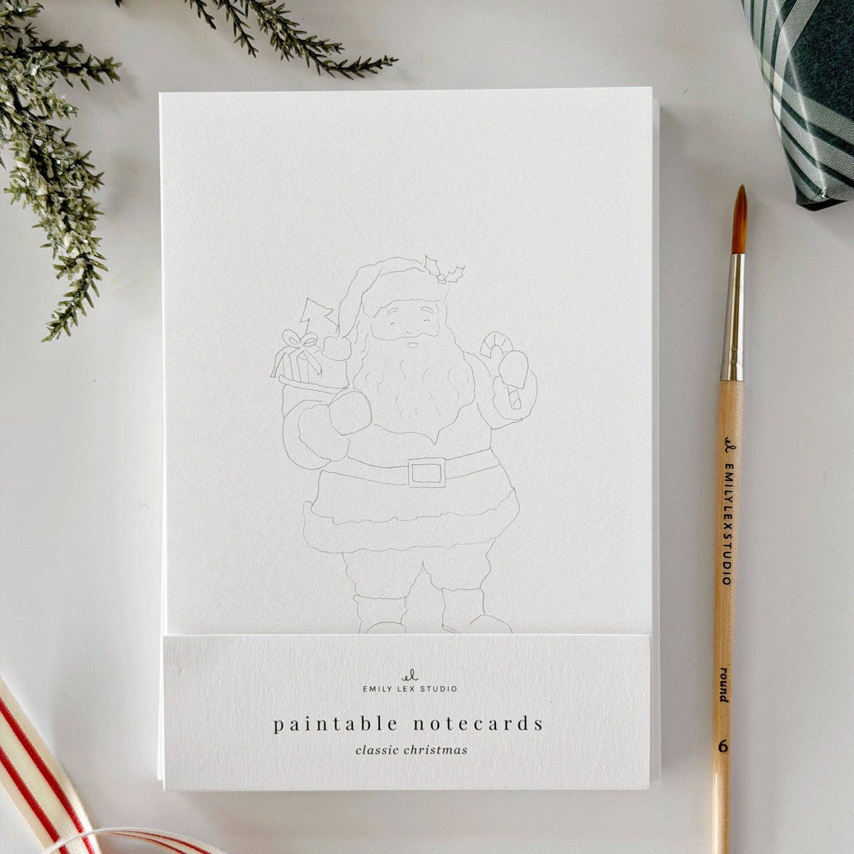 Classic Christmas Paintable Notecard Set - emily lex studio