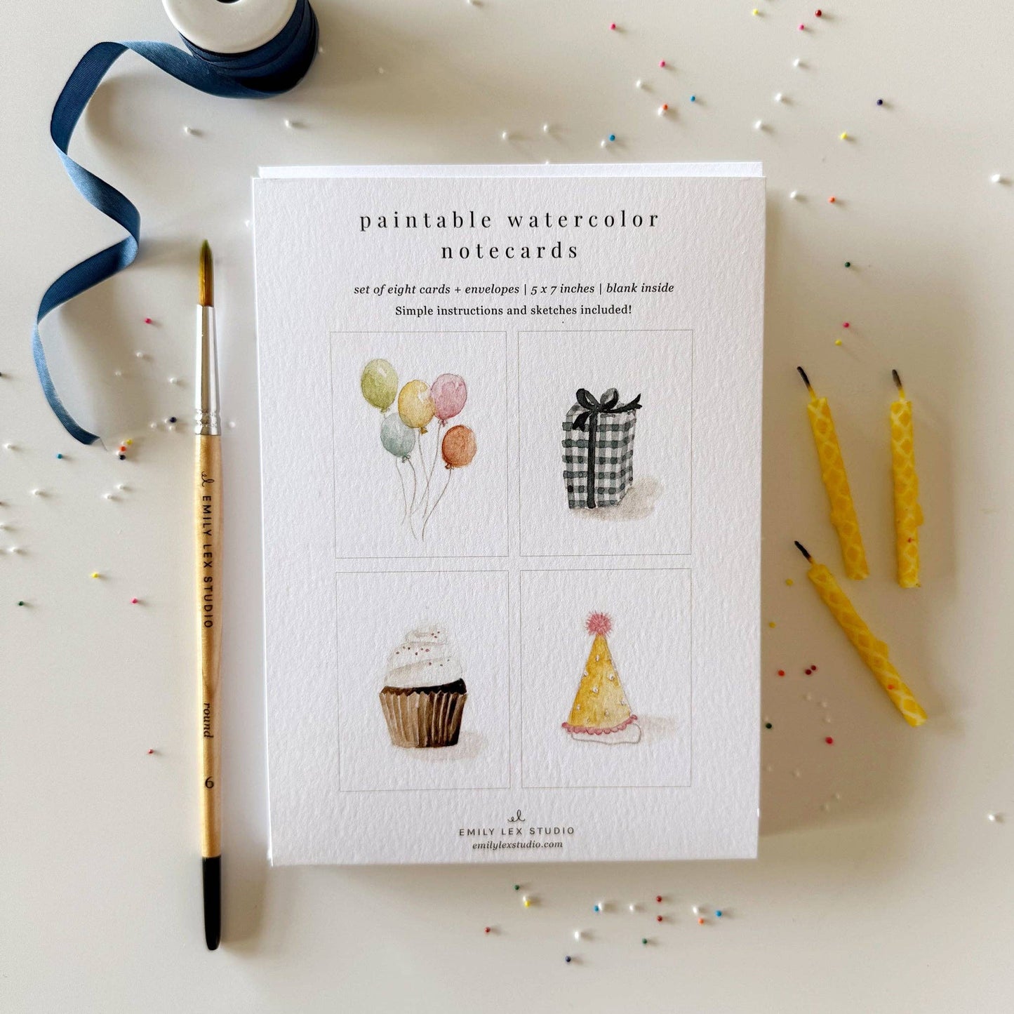 Celebrate Paintable Notecards - emily lex studio