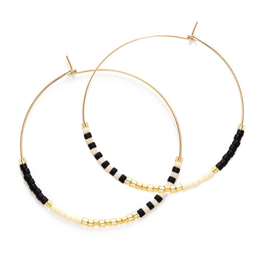 Japanese Seed Bead Hoop Earrings