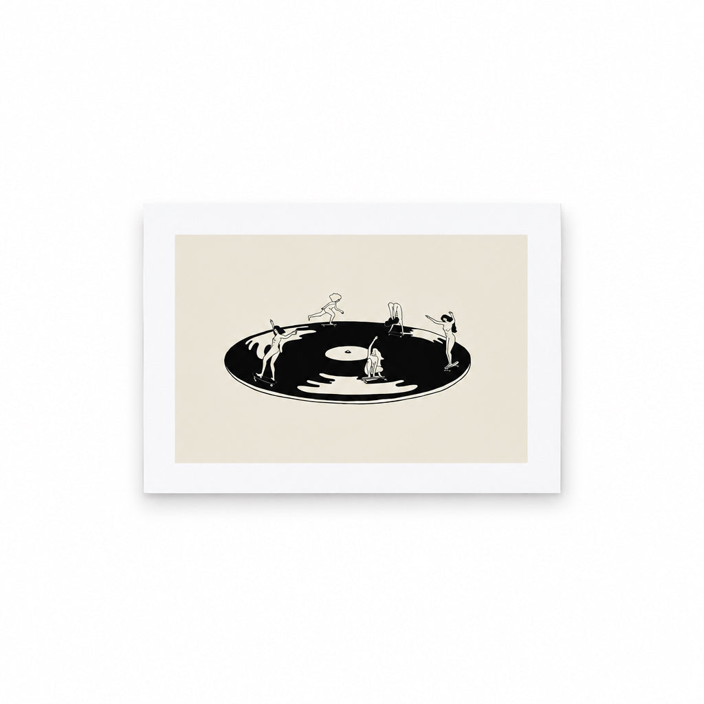 “Skate Session on Vinyl Record” Art Print - Tumbleweed Design Studios