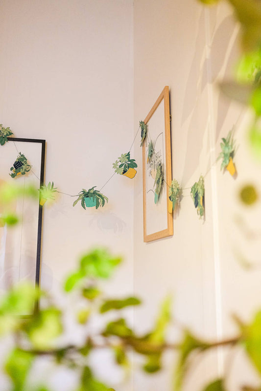 Houseplants Sewn Garland - Screen Printed by Hand