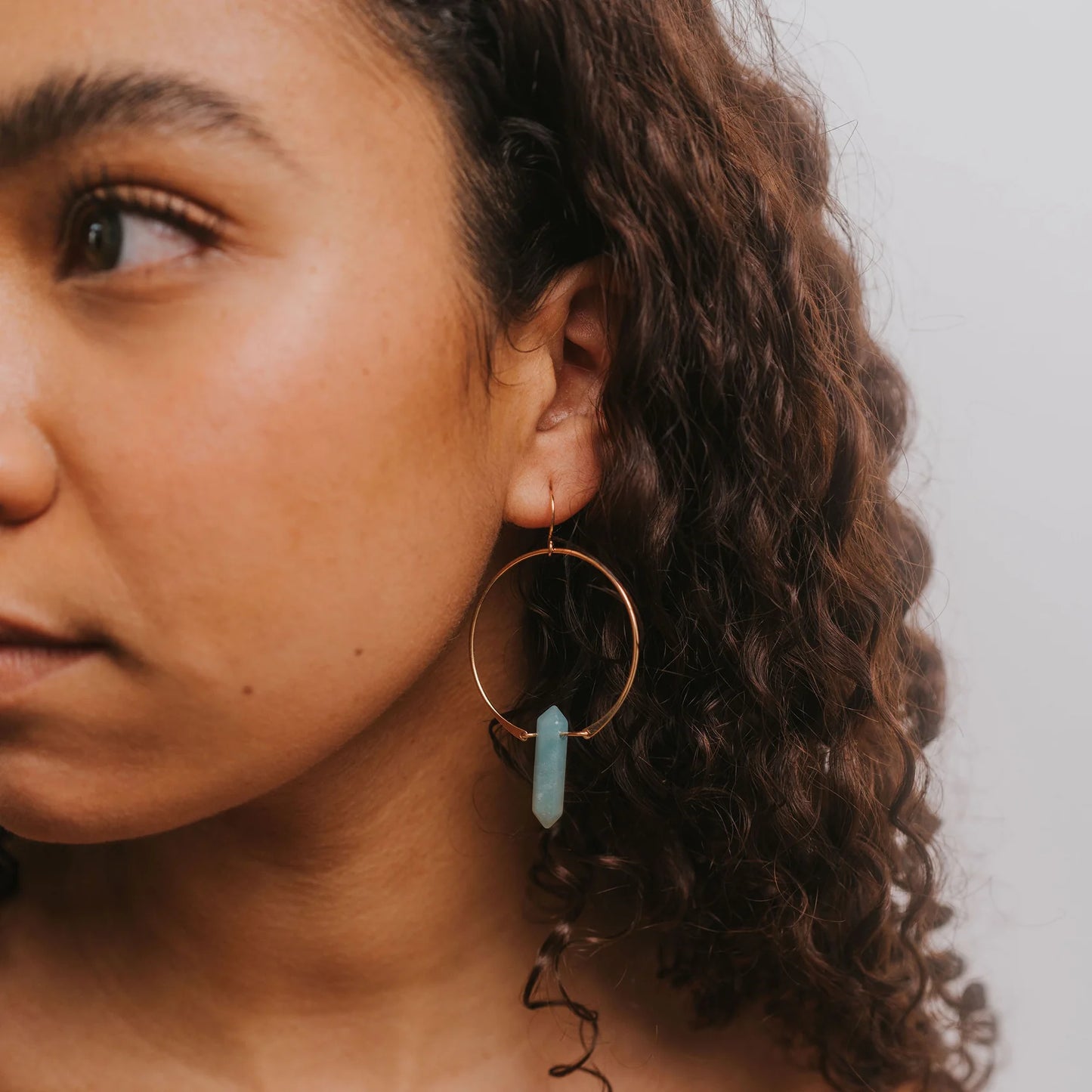 Amazonite Hoop Earrings