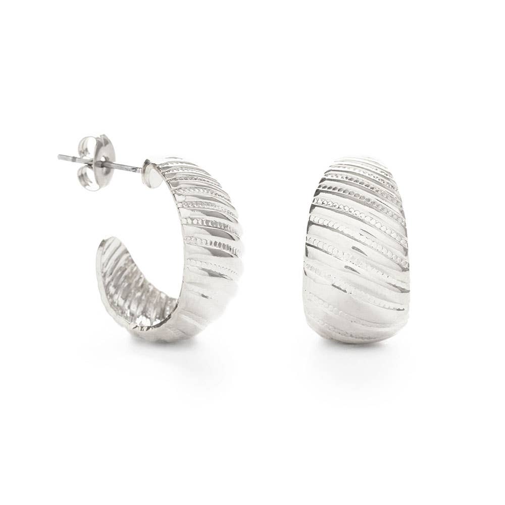 Amano Studio - Vintage Beaded Shell Hoop Earrings