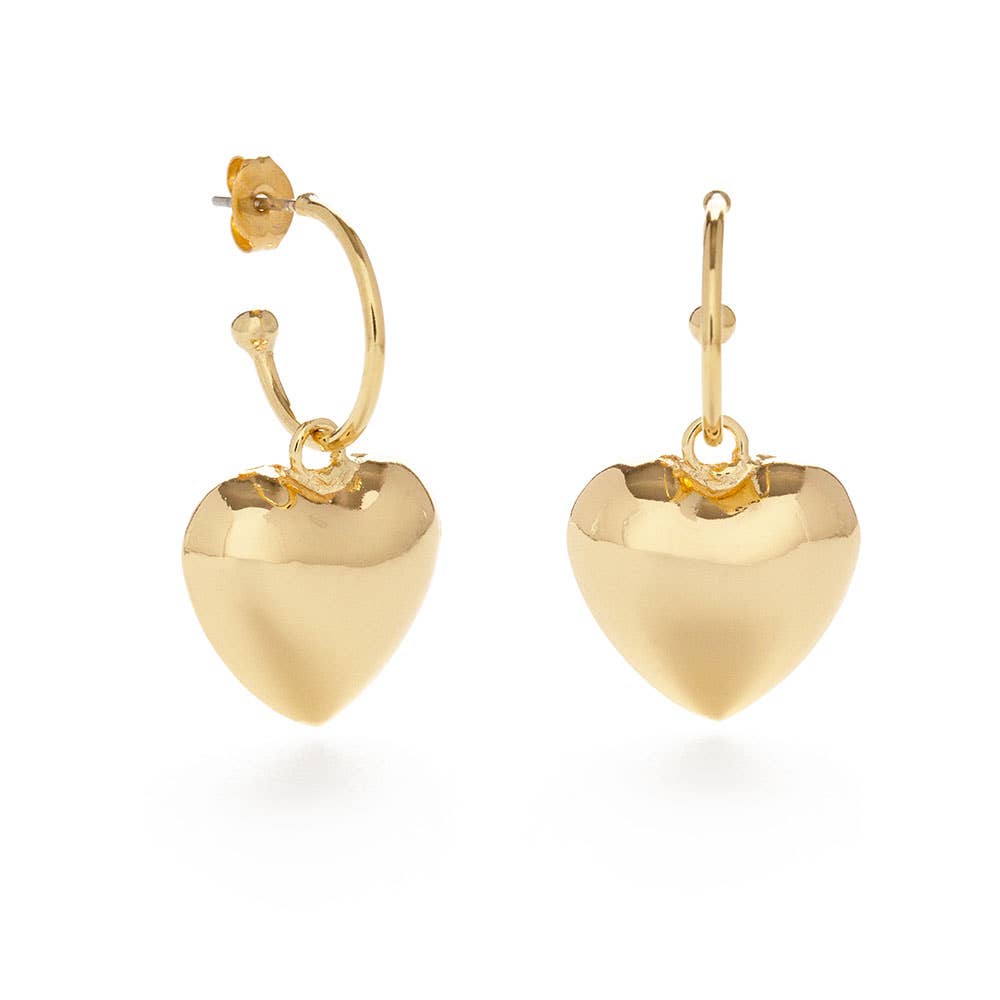 Puffed Heart Hoops - Amano Studio