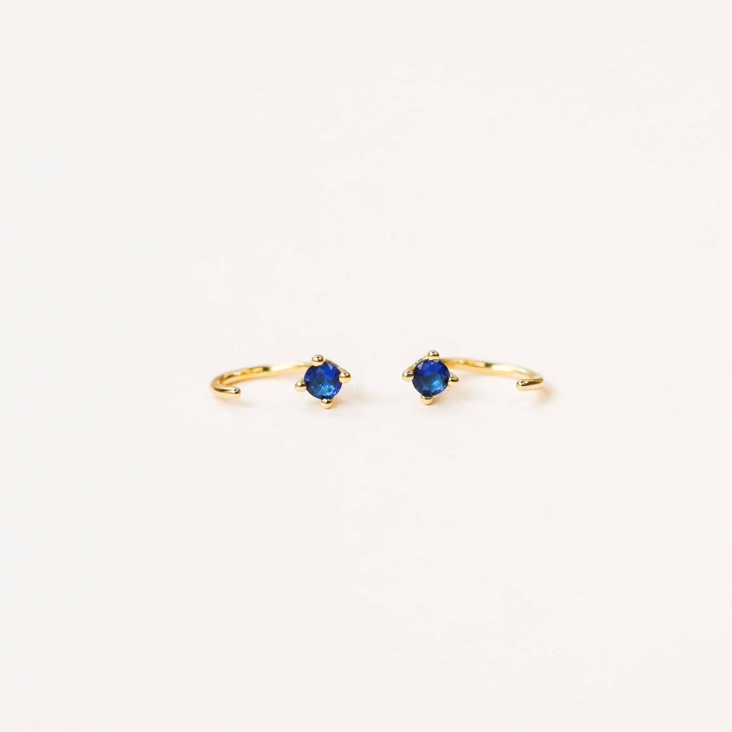 CZ Huggies - Sapphire - Earrings