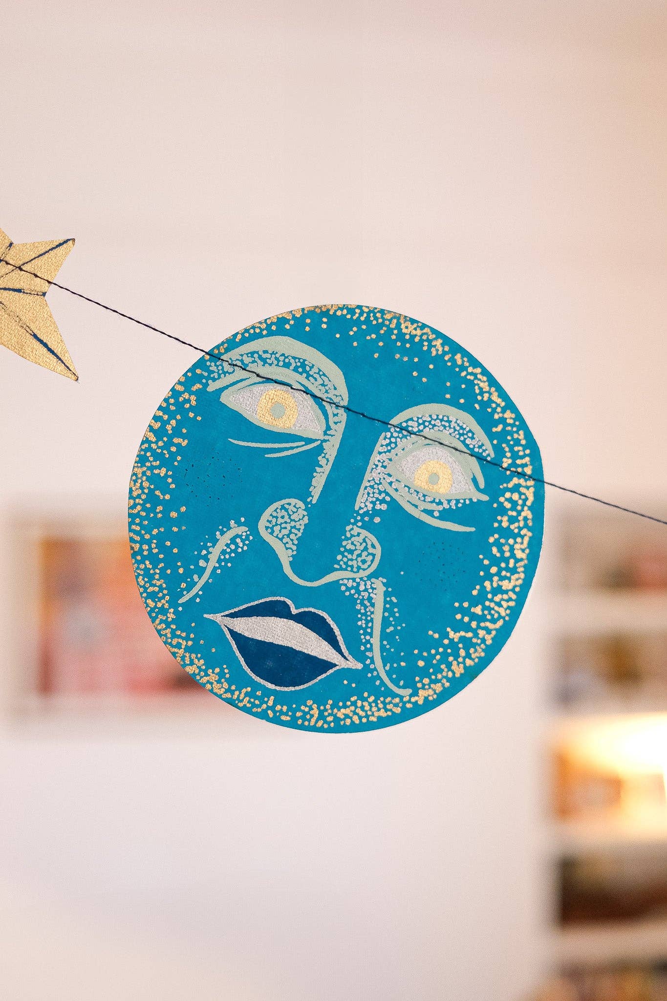 Man on the Moon Sewn Garland - Screen Printed by