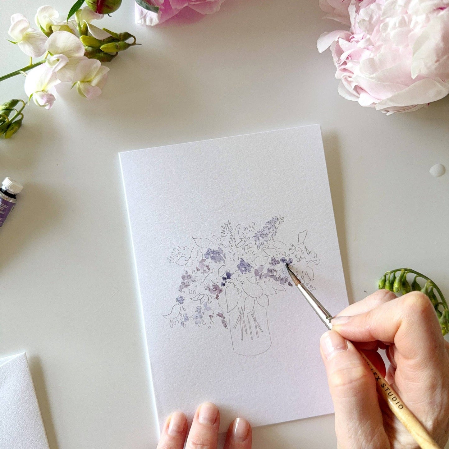 Bouquets Paintable Notecards - emily lex studio