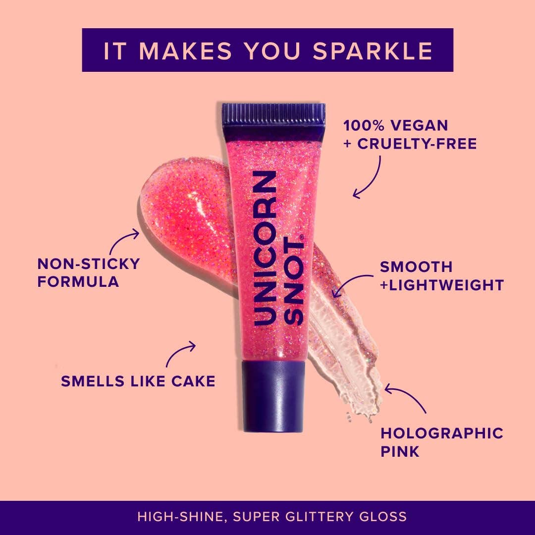 Glitter Boss | Flamingo | Glitter Lip Gloss | Smooth&Sparkly - Unicorn Snot