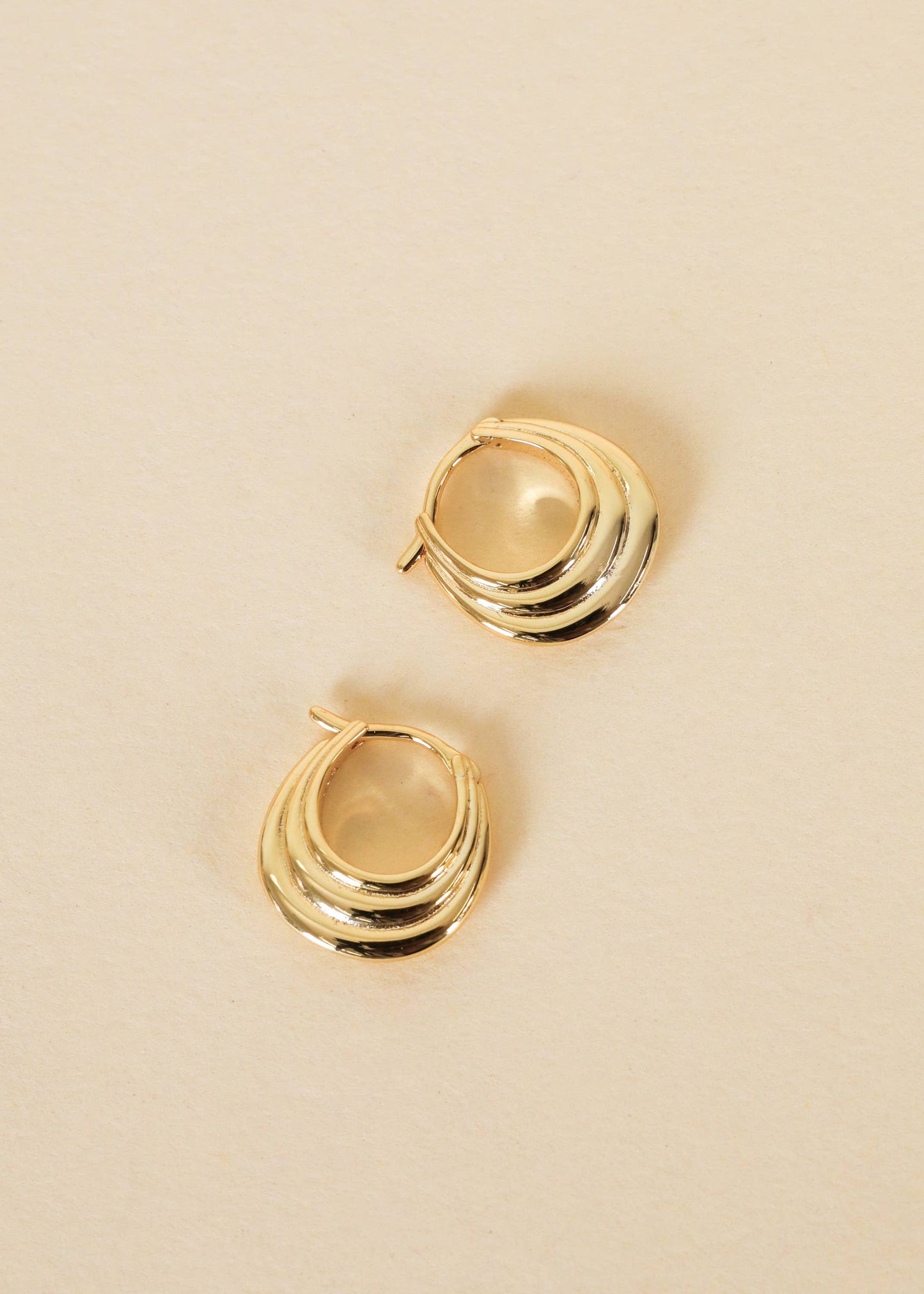 Gold Hoop - Triple Arch - Earrings