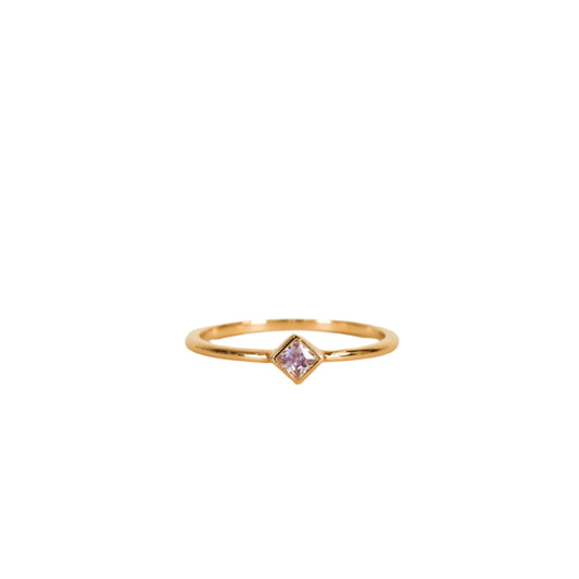 Gold Rings - Diamond Stud Lavender