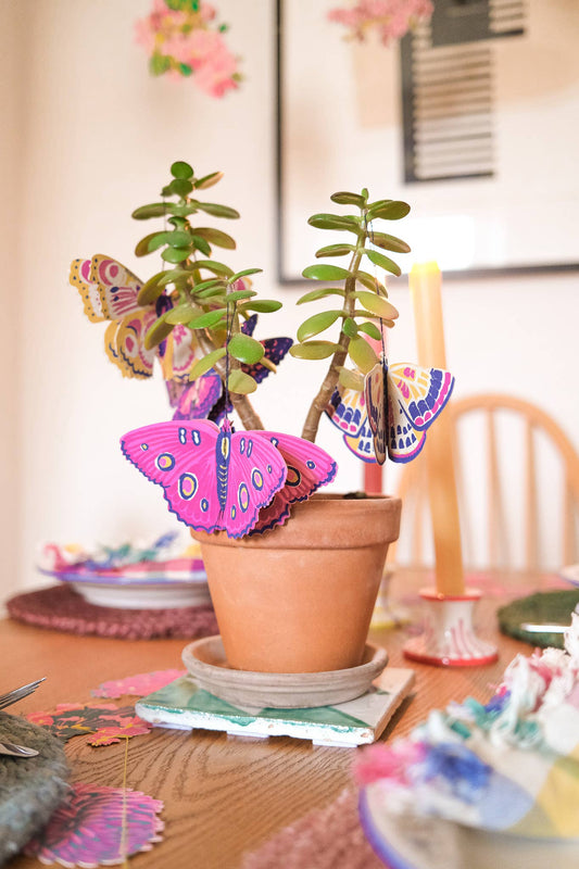 Butterflies Paper Ornaments - Screen Printed by Hand