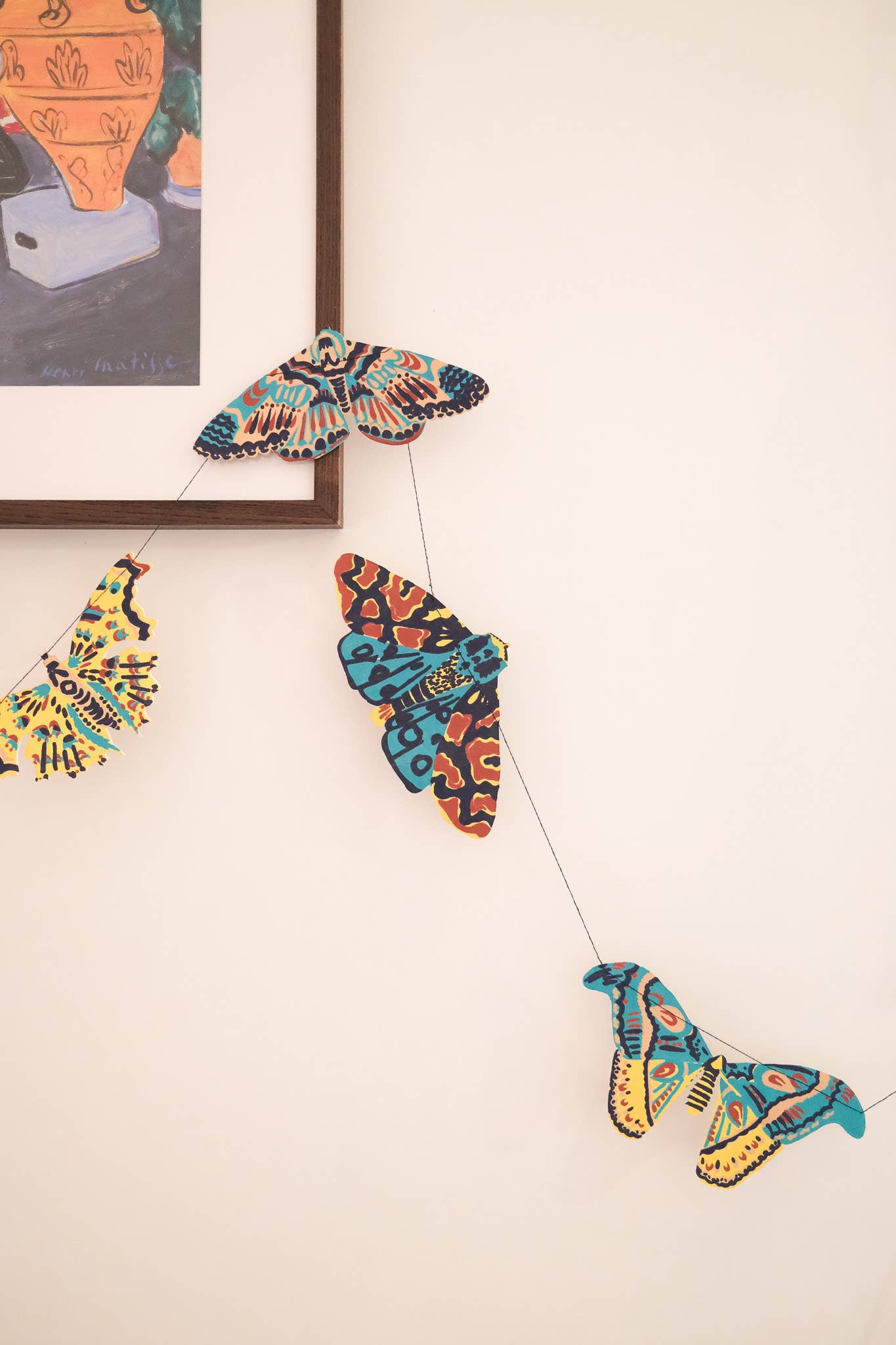 Moths Sewn Garland - Screen Printed by Hand