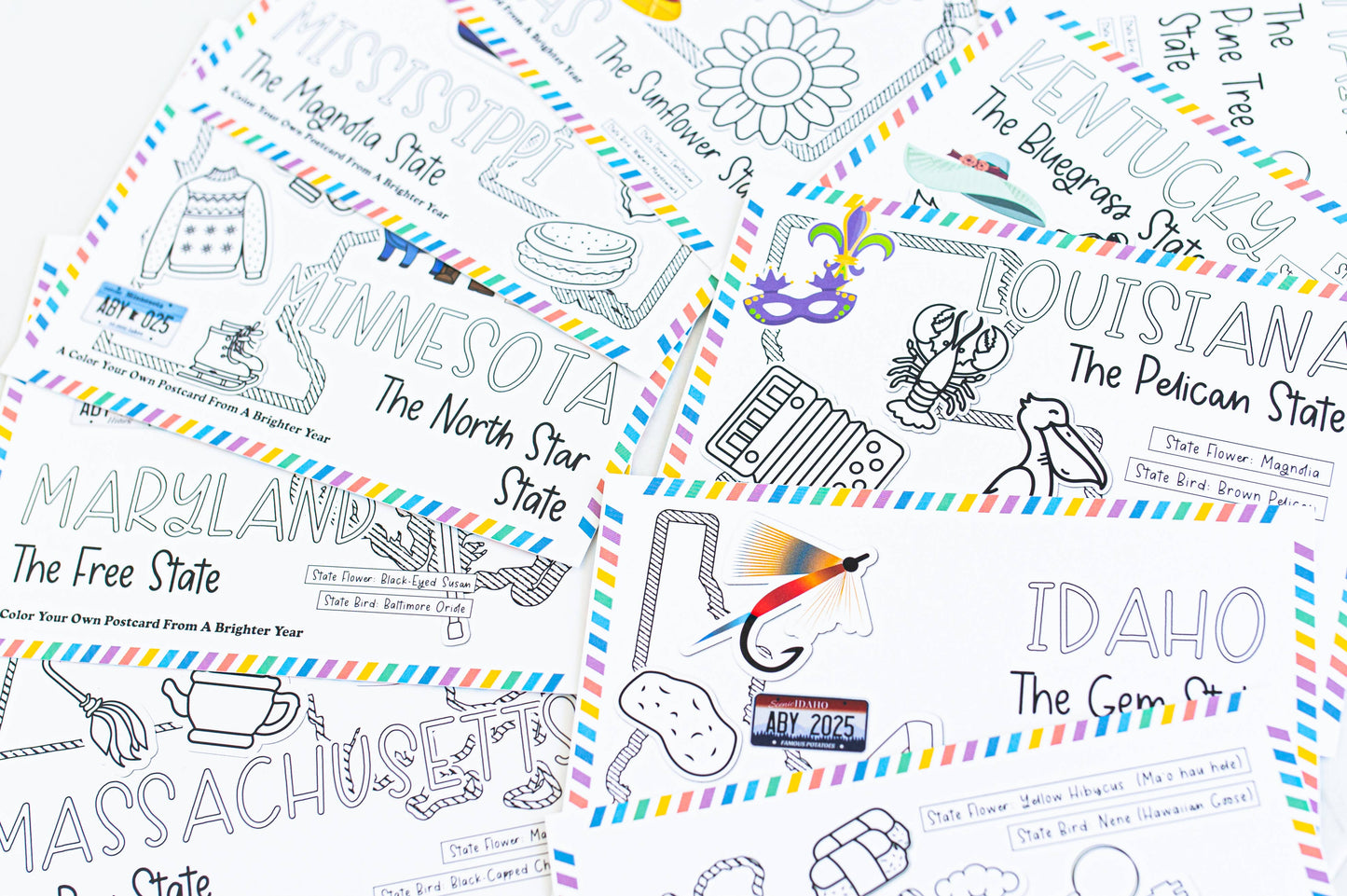 Color Your Own Colorado State Postcard