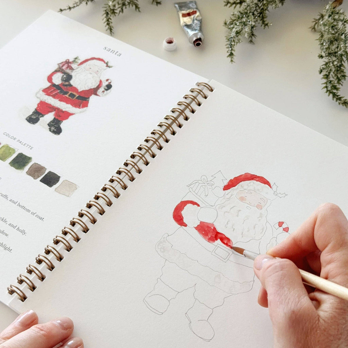 Classic Christmas Watercolor Workbook - emily lex studio