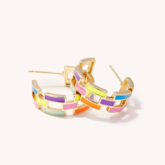 Poppy Multicolor Acrylic Hoops