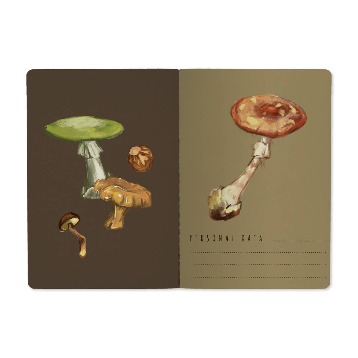 Mushrooms on Black Notebook