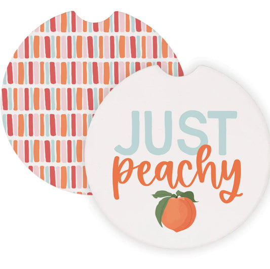 Just Peachy Car Coasters