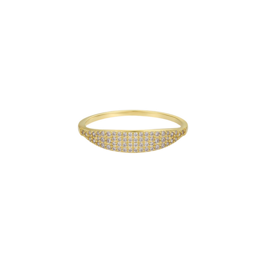 Tapered Pavé Champagne CZ Ring