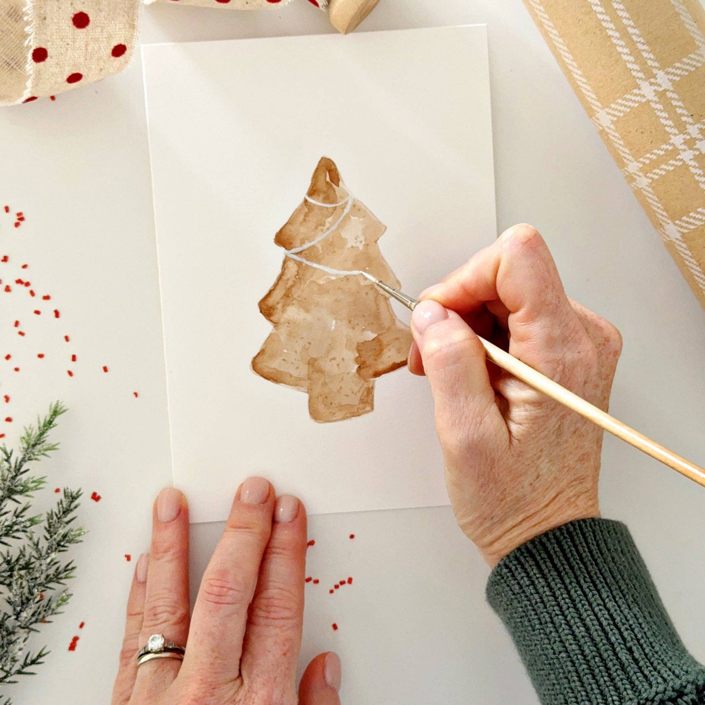 Gingerbread Paintable Notecards - emily lex studio