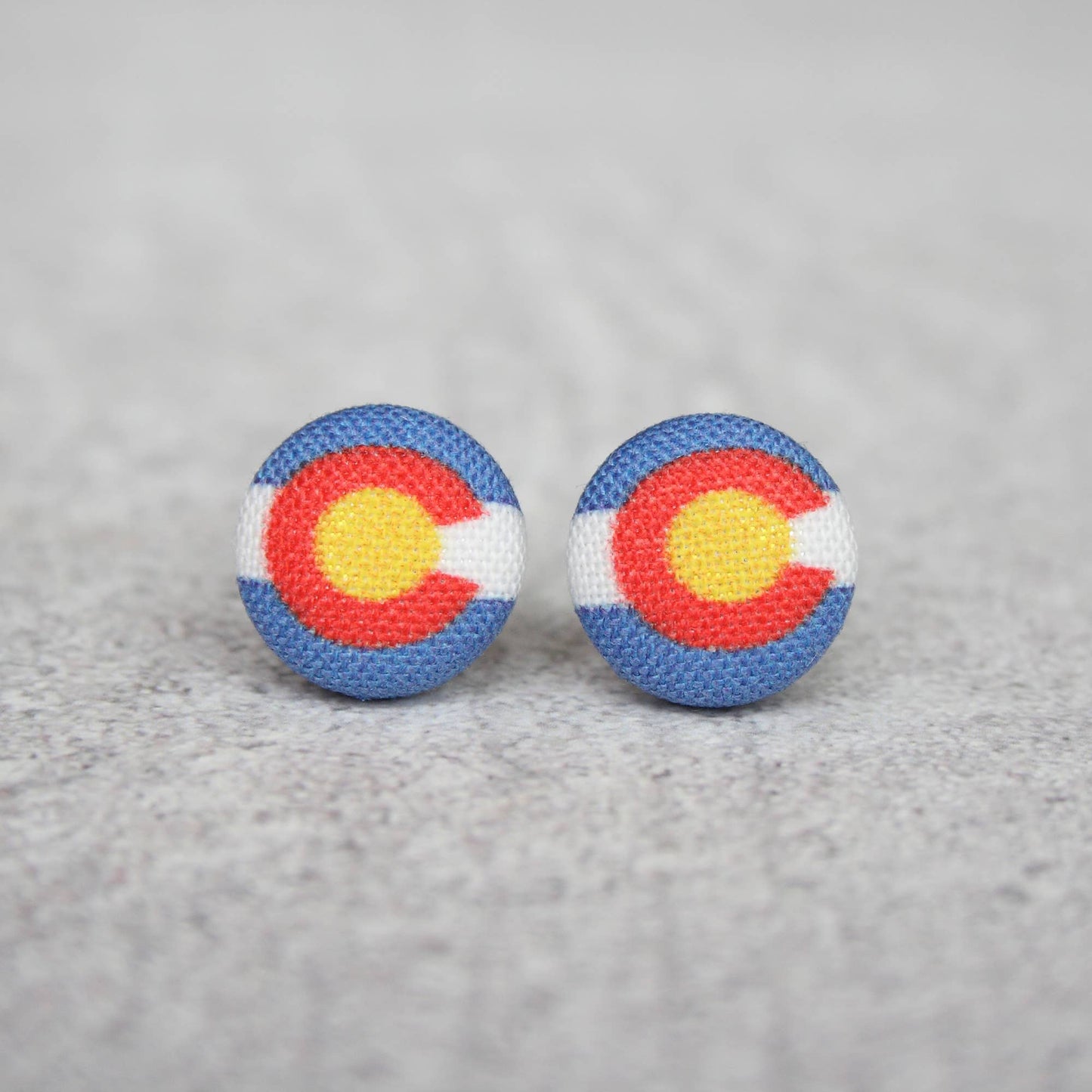 Colorado Fabric Button Earrings