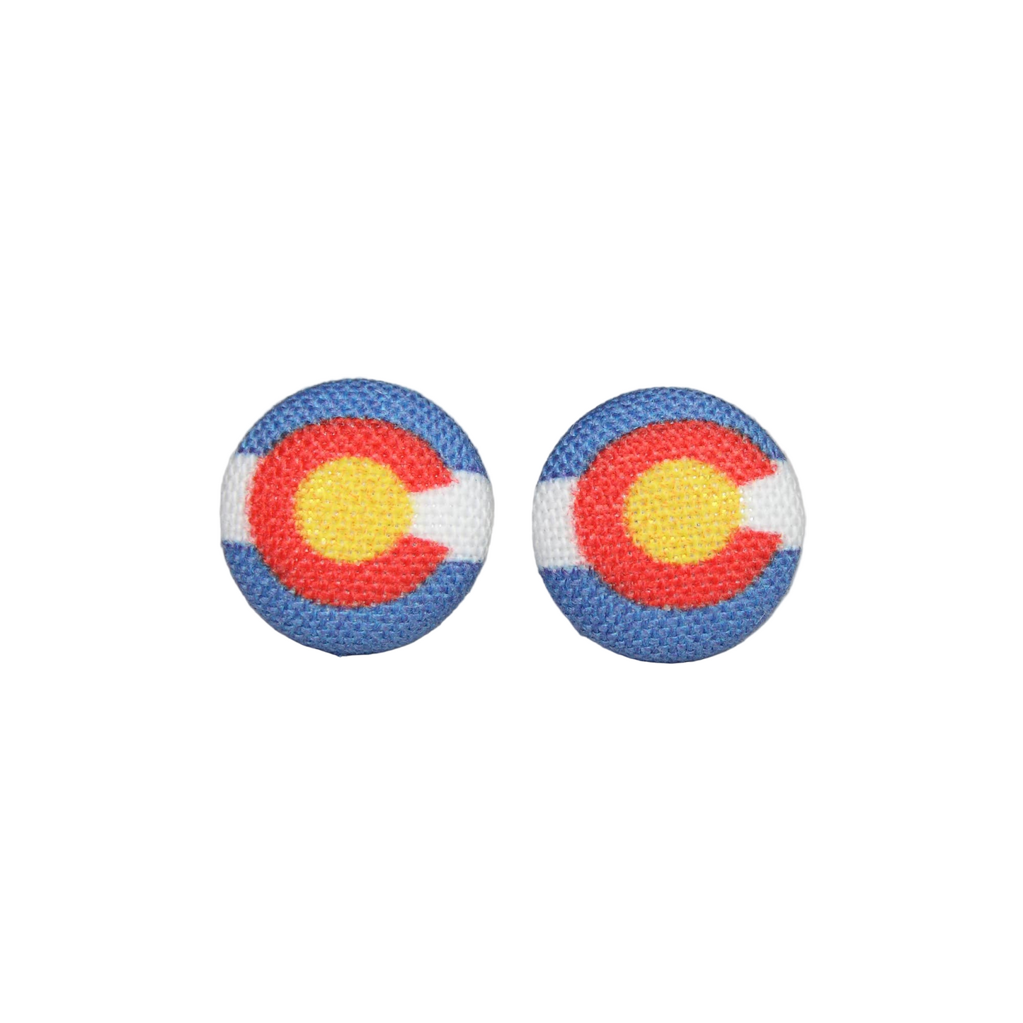 Colorado Fabric Button Earrings