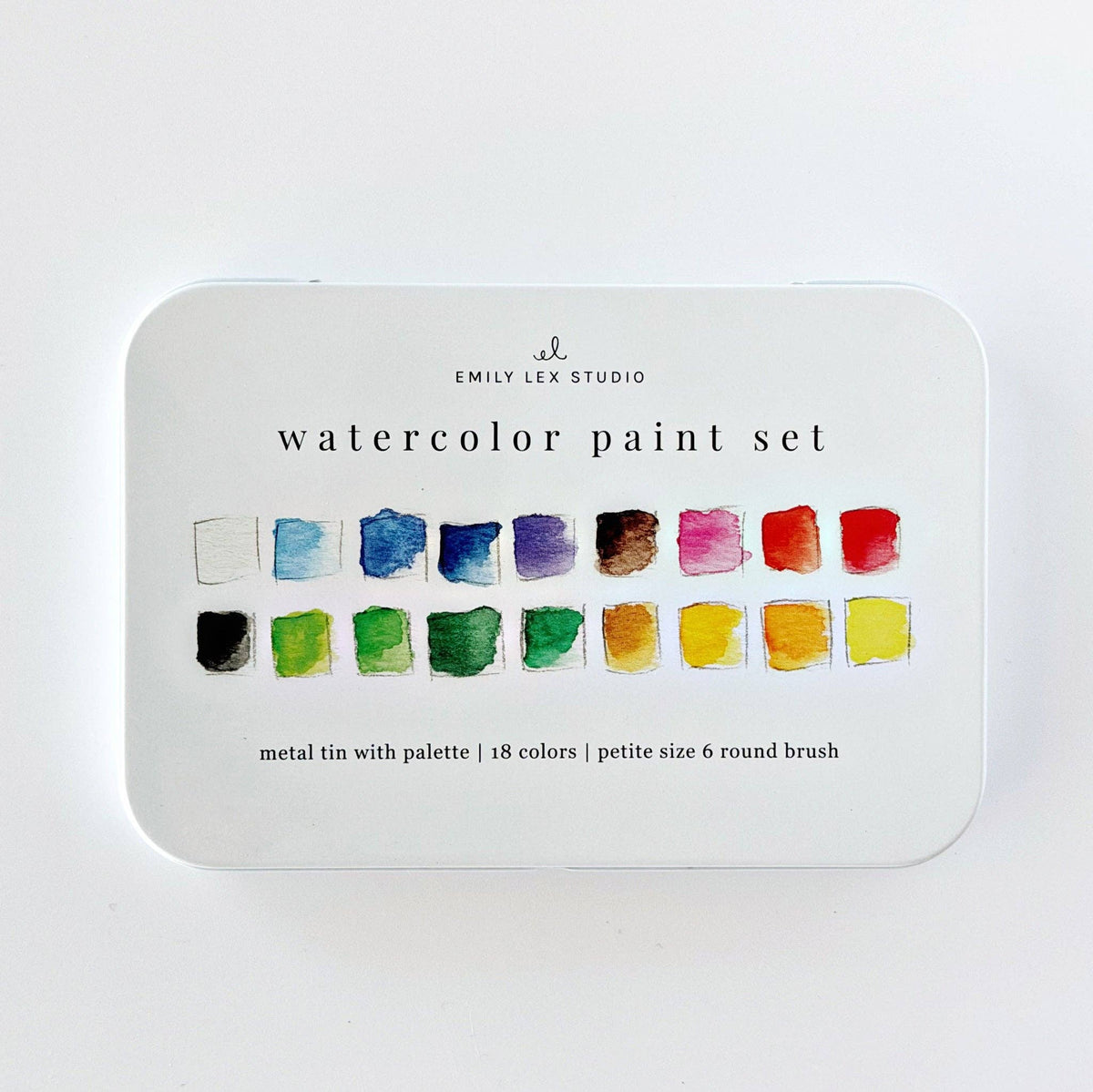 Watercolor Paint Set 18 Colors With Brush - emily lex studio